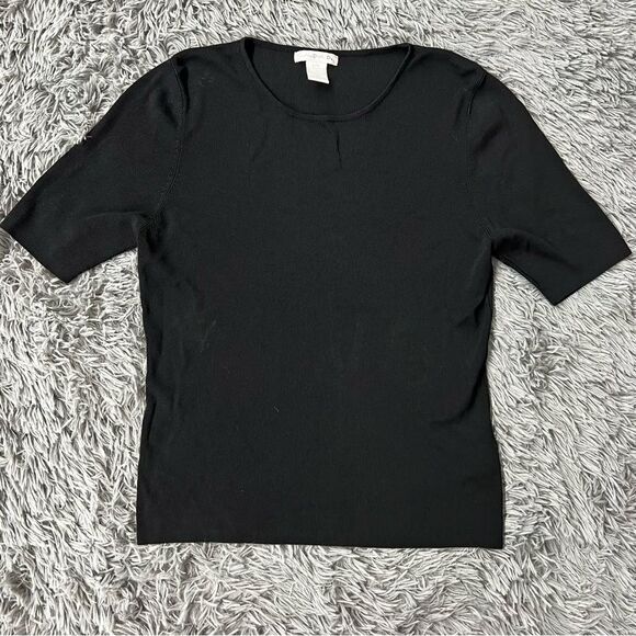 Claudia D Ribbed Short Sleeve Shirt Size Large - Picture 1 of 7
